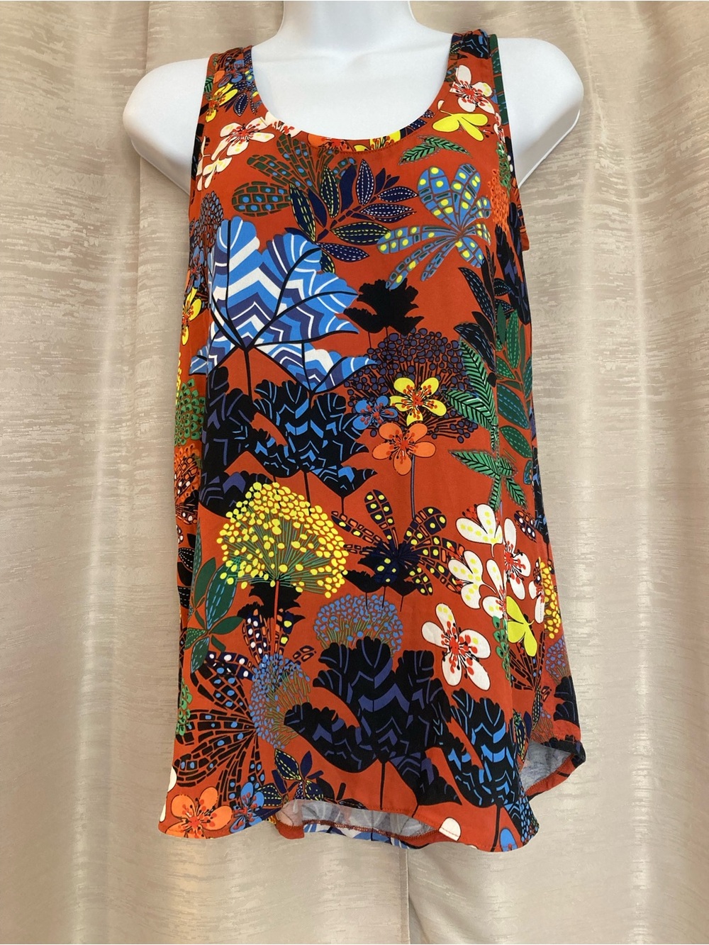 Workshop Rust Floral Print Sleeveless Tank XS